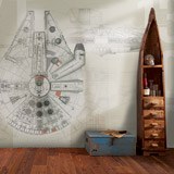 Fototapeten: Millennium Falcon Blaupausen 2