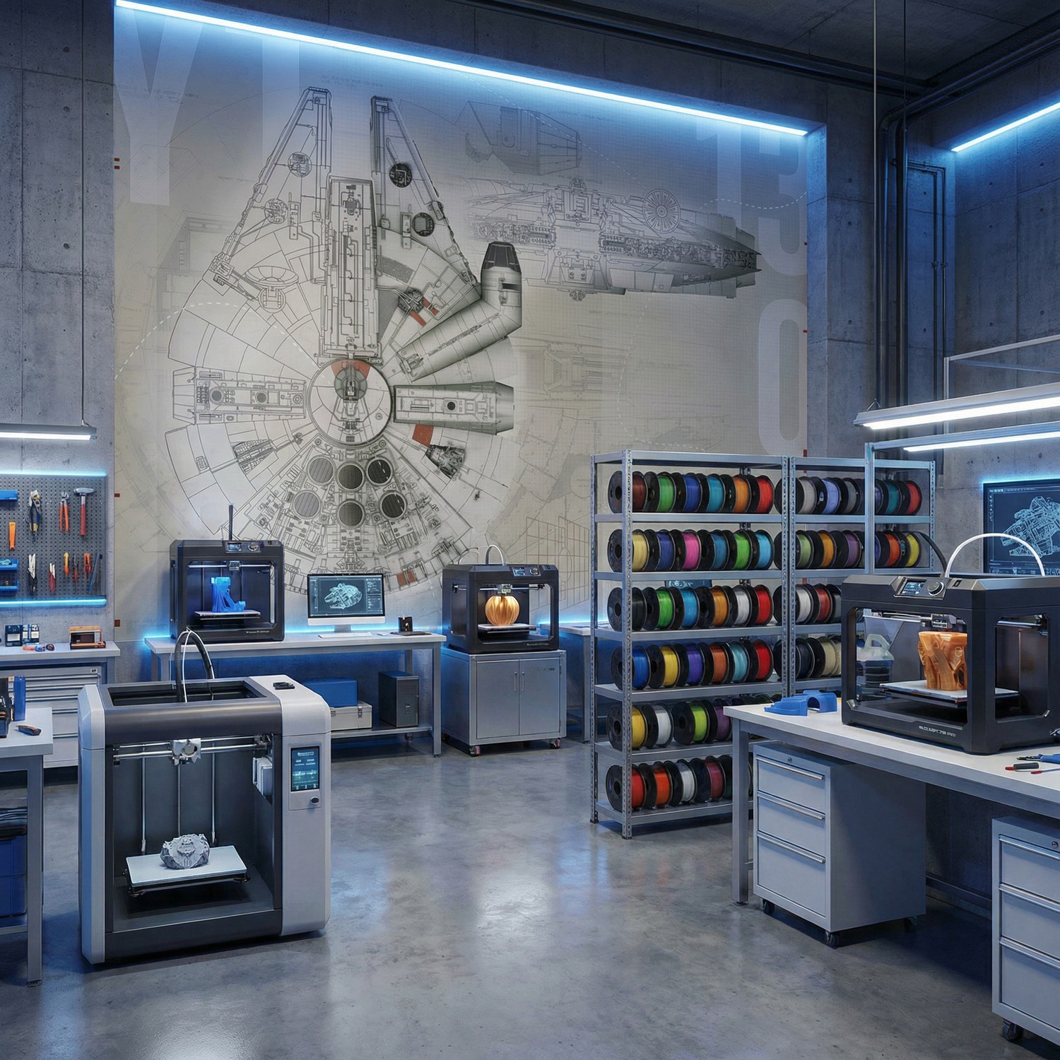 Fototapeten: Millennium Falcon Blaupausen