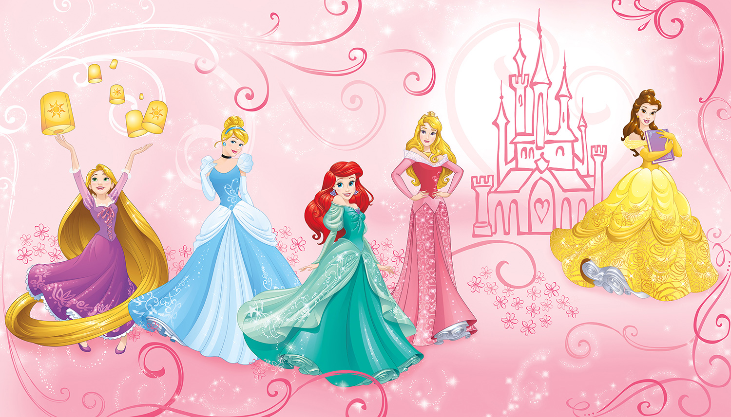 Fototapeten: Disney Prinzessin Collage