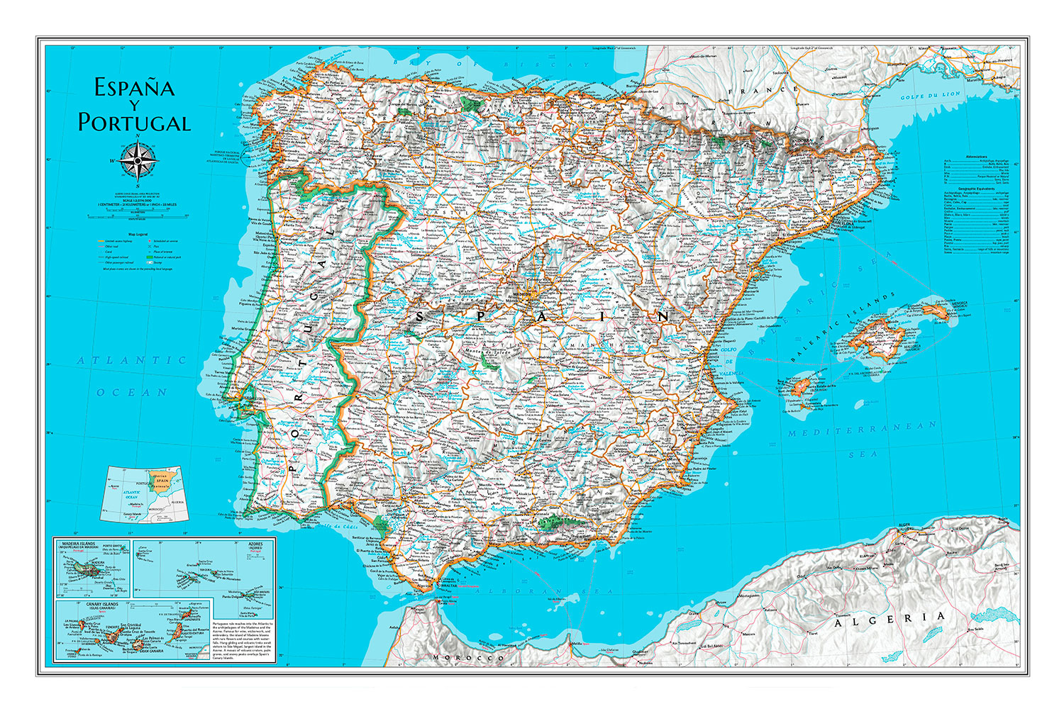 Fototapeten: Weltkarte Spanien und Portugal