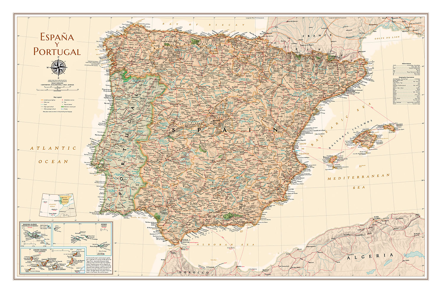 Fototapeten: Weltkarte Spanien und Portugal II