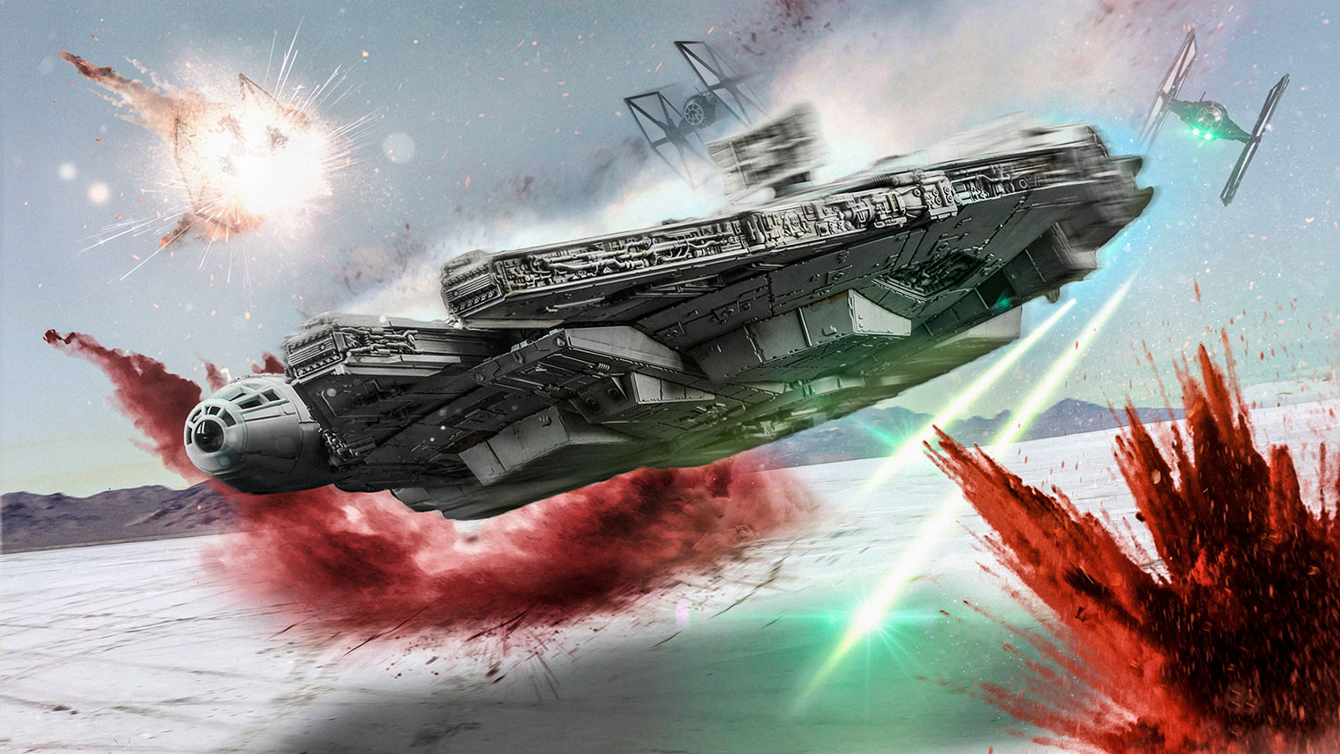 Fototapeten: Millennium Falcon in der Schlacht