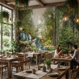 Fototapeten: Wald und Wasserfall 4