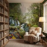 Fototapeten: Wald und Wasserfall 7