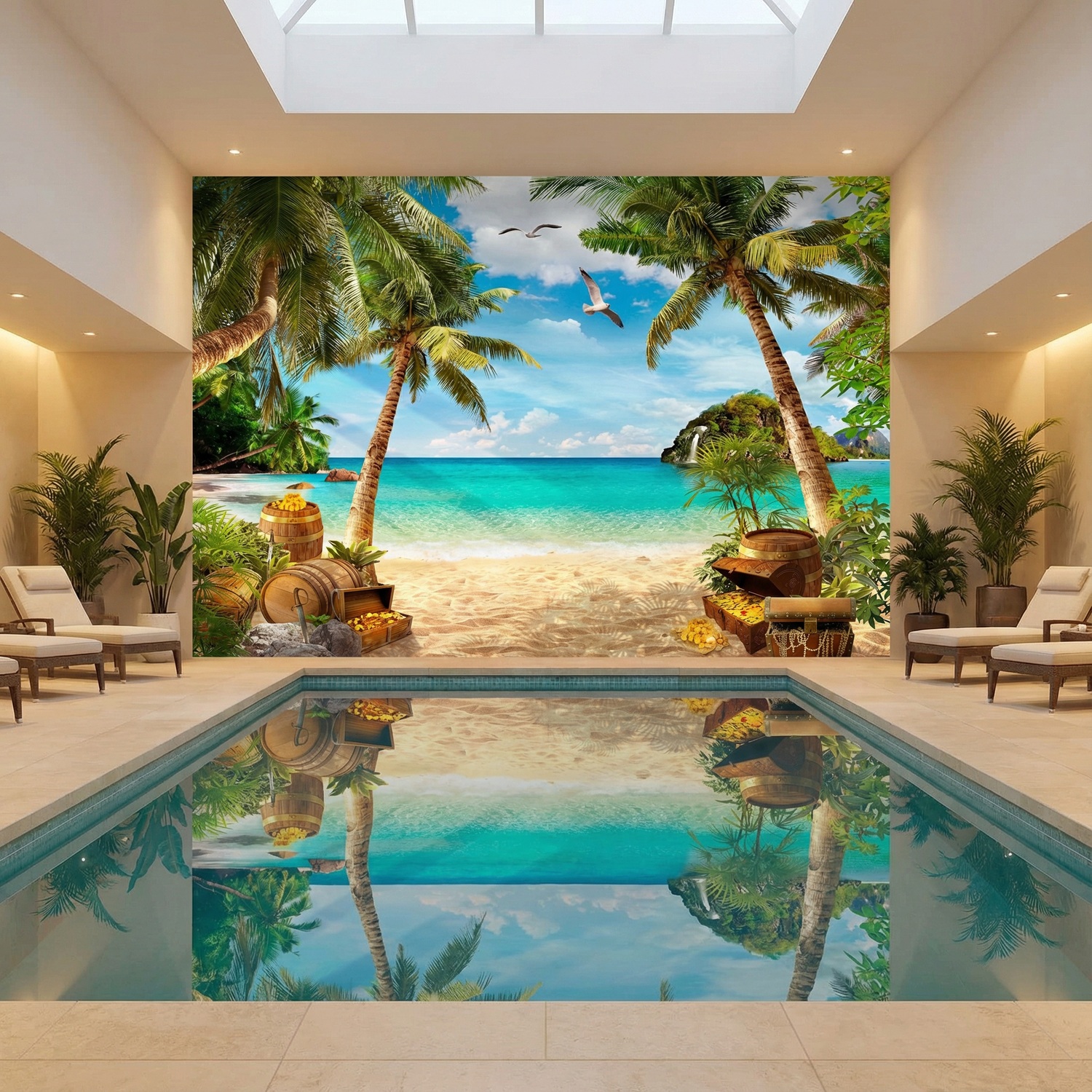 Fototapeten: Seem&ouml;wen &uuml;ber dem Schatz am Strand