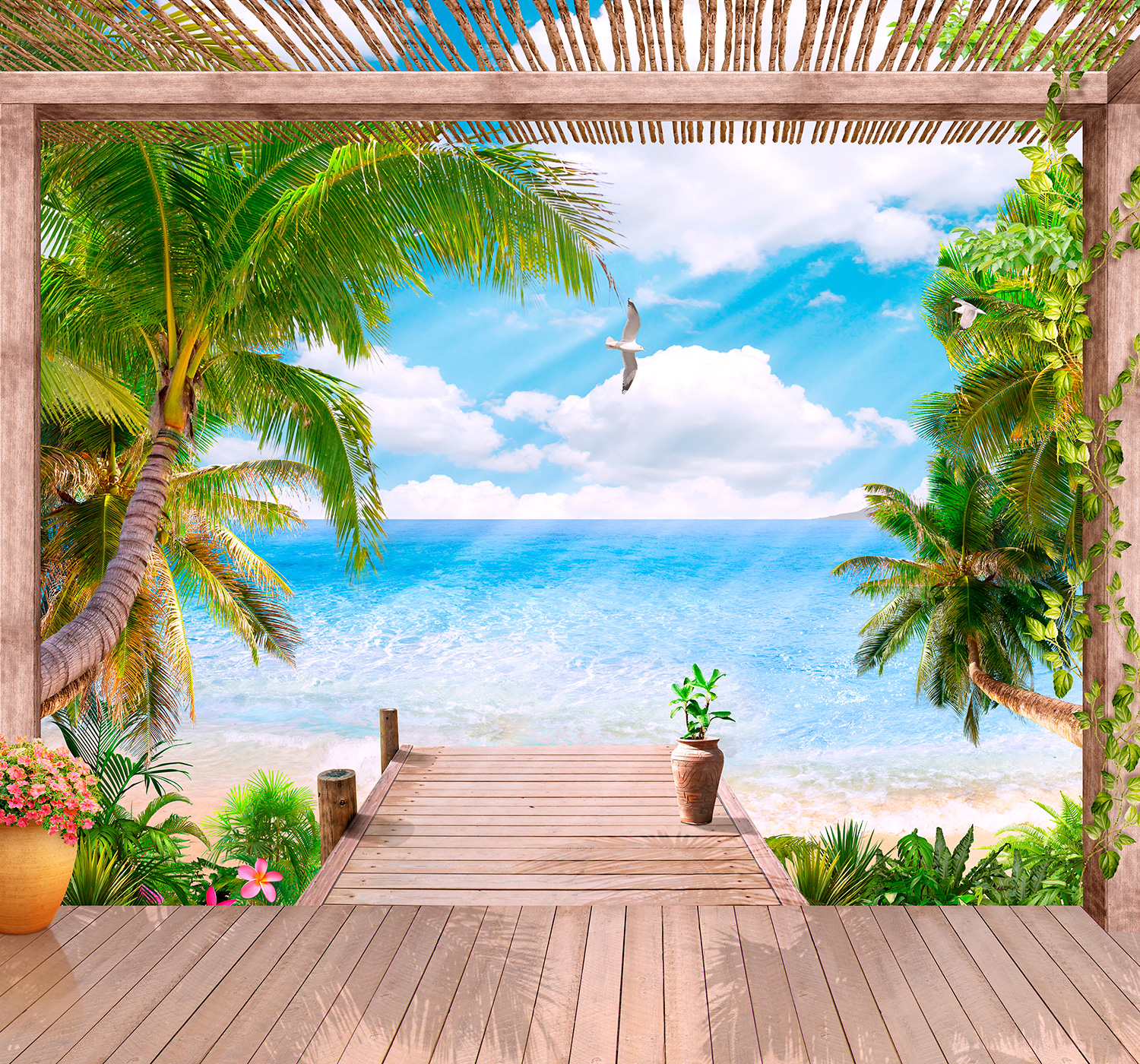 Fototapeten: Veranda am Meer