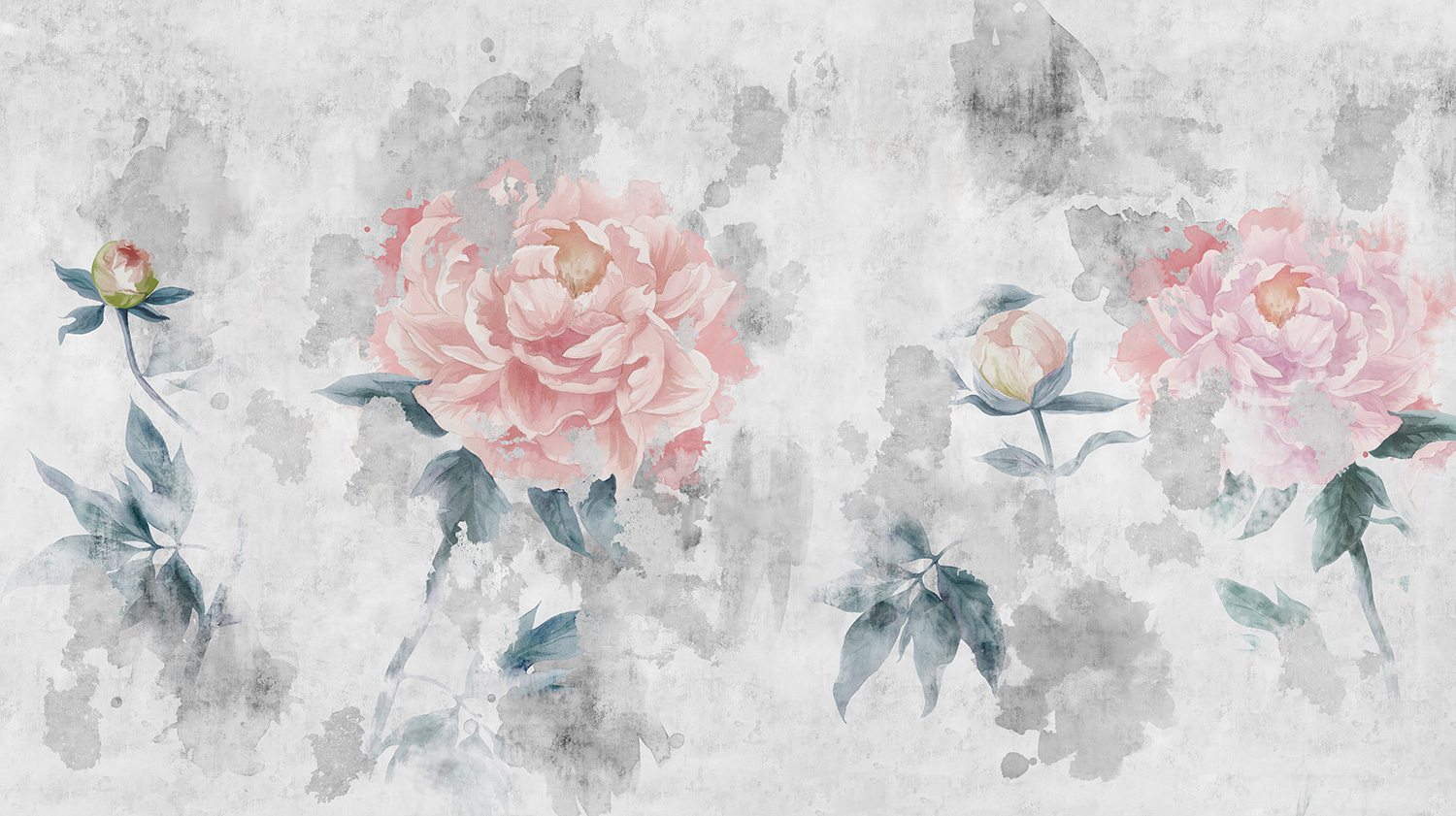 Fototapeten: Gemalte Rosen