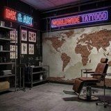 Fototapeten: Ziegelstein-Weltkarte 17