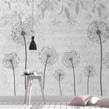 Fototapeten: Pusteblumen mit grauem Hintergrund 2