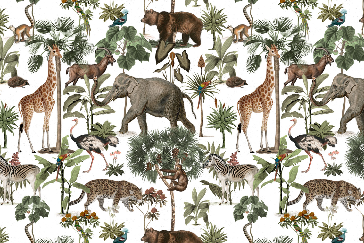 Fototapeten: Collage-Tiere