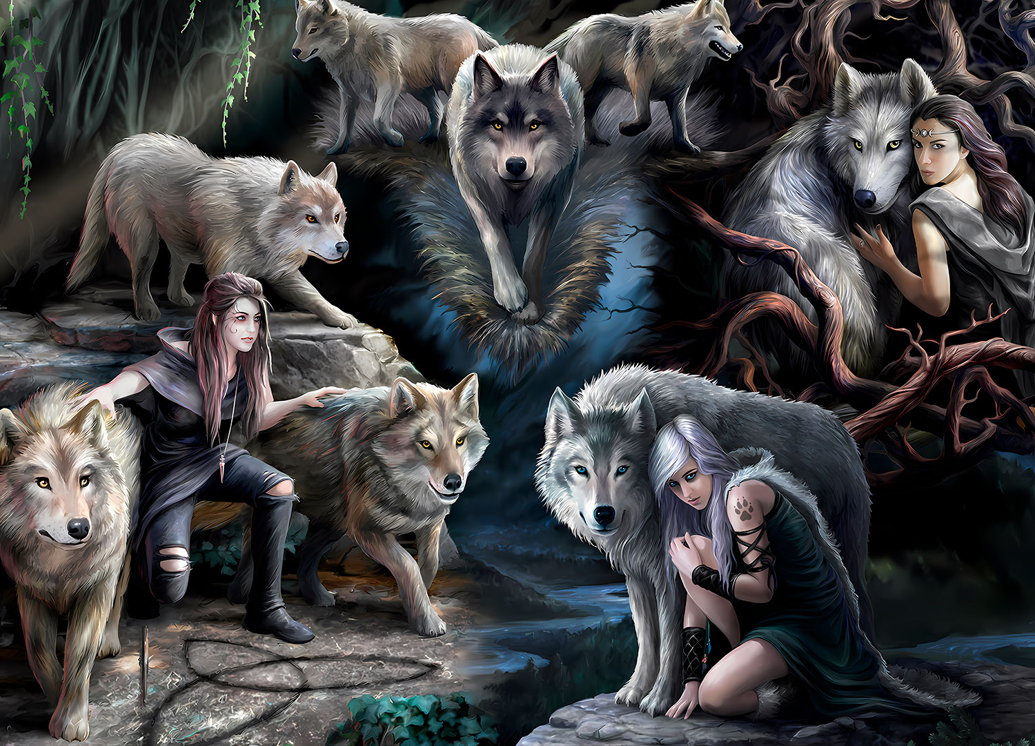 Fototapeten: Wolfsrudel