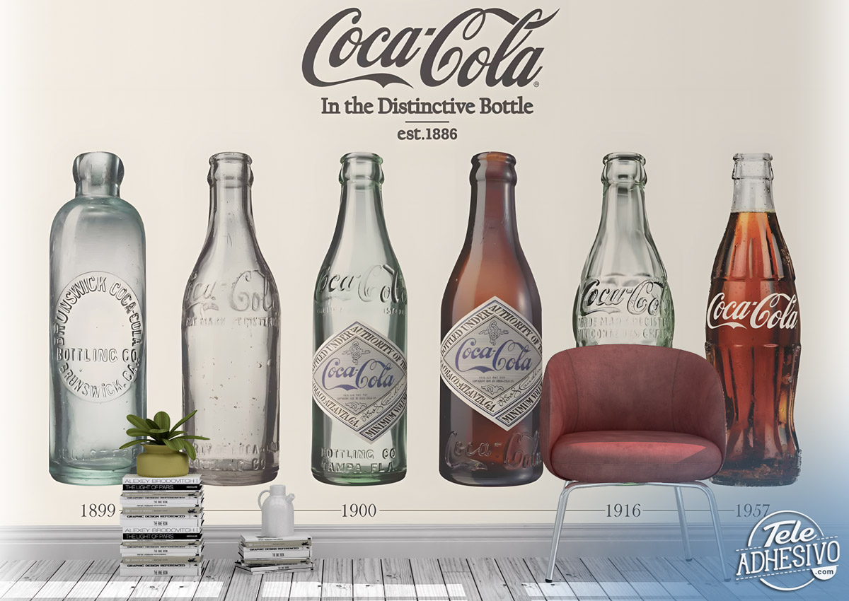 Fototapeten: Entwicklung der Coca-Cola-Flaschen