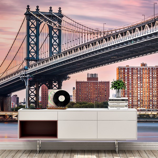 Fototapeten: Manhattan Bridge bei Sonnenuntergang