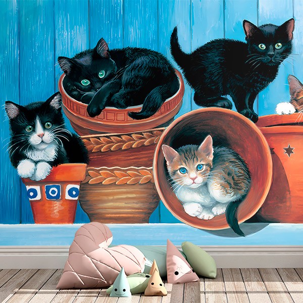Fototapeten: Illustration von Katzen