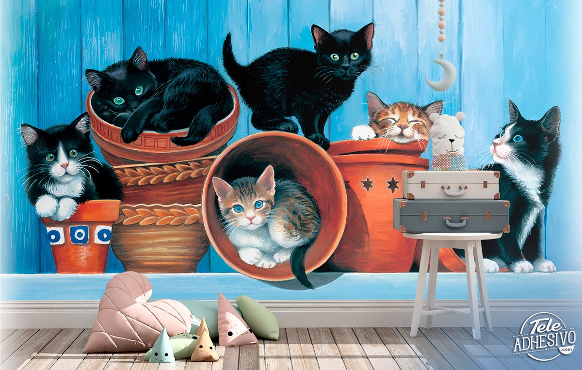 Fototapeten: Illustration von Katzen