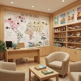 Fototapeten: Weltkarte f&uuml;r Kinder mit Flaggen und Tieren 17