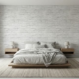 Fototapeten: Abgenutzter wei&szlig;er Backstein 3