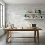 Fototapeten: Abgenutzter wei&szlig;er Backstein 9