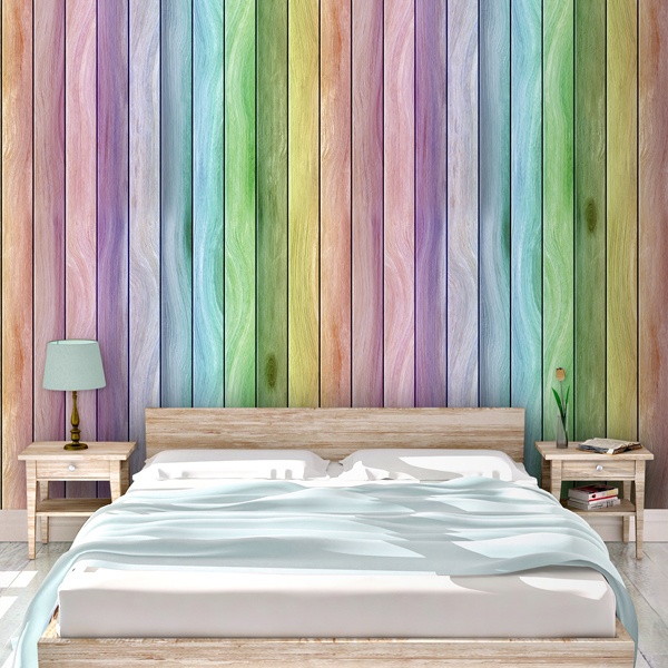 Fototapeten: Rainbow Holz Textur 0