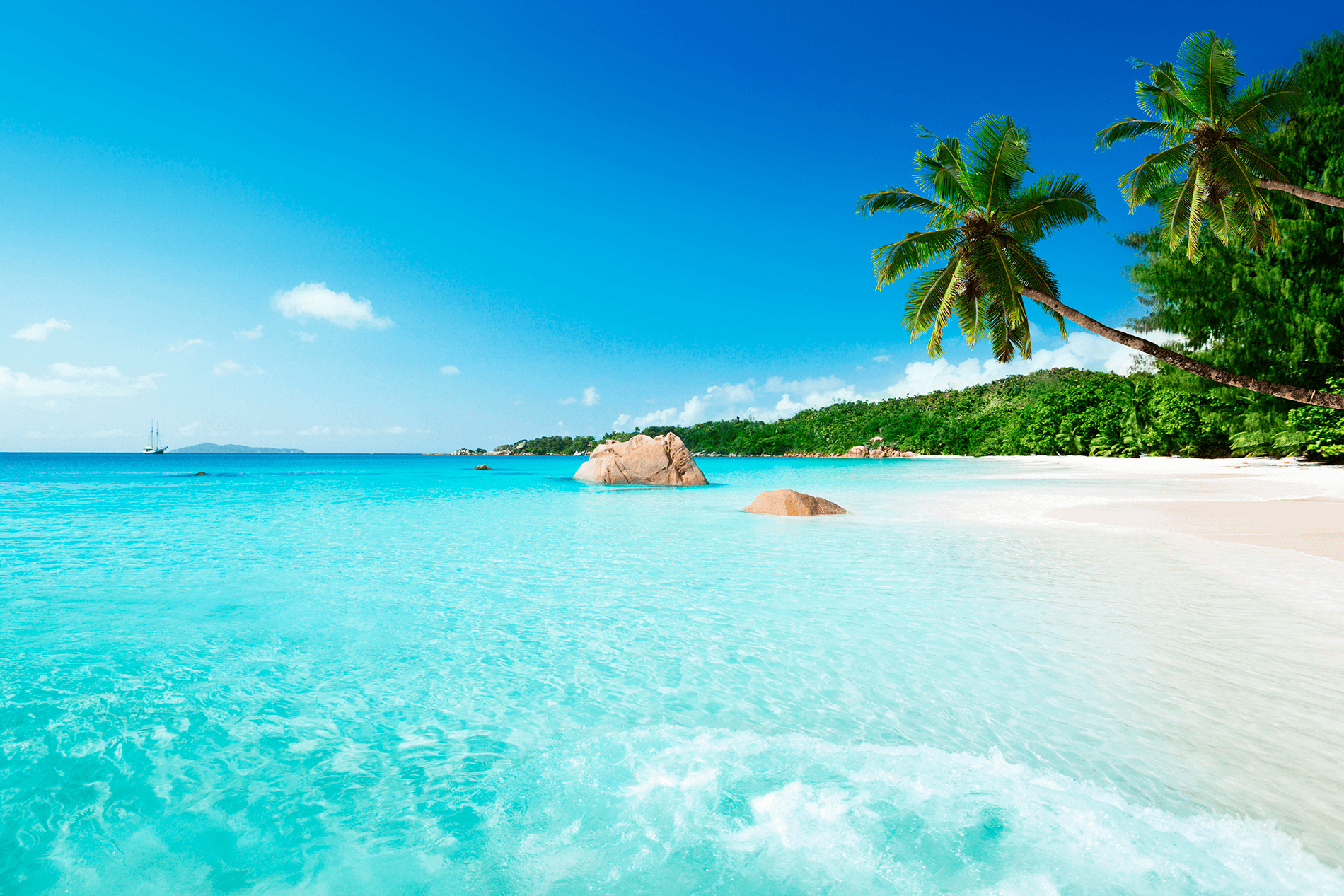 Fototapeten: Strand von Anse Lazio Seychellen