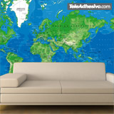 Fototapeten: World Map blau und grün 5