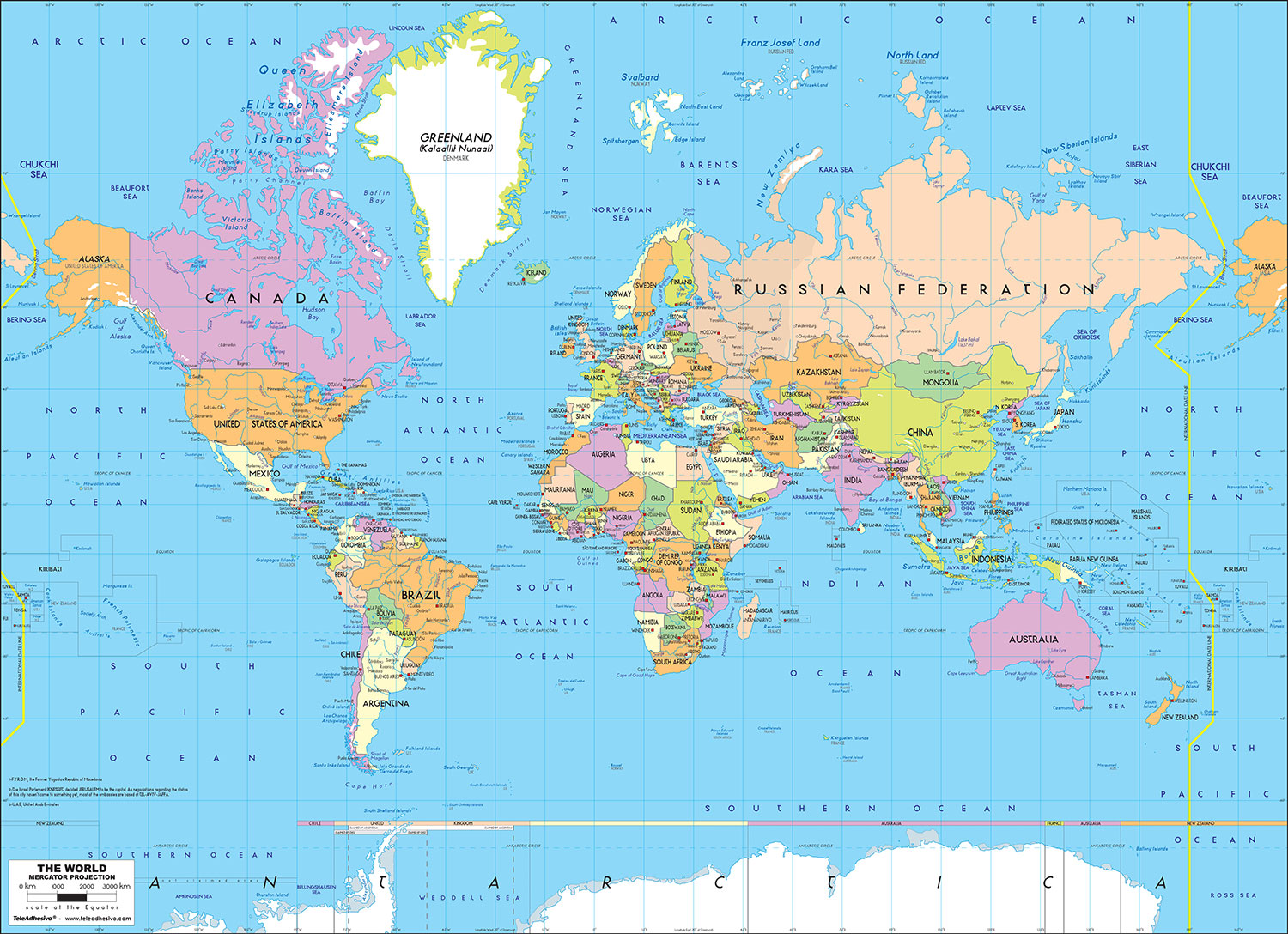 Fototapeten: Political World Map