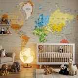 Fototapeten: Politische Weltkarte Kontinente 8