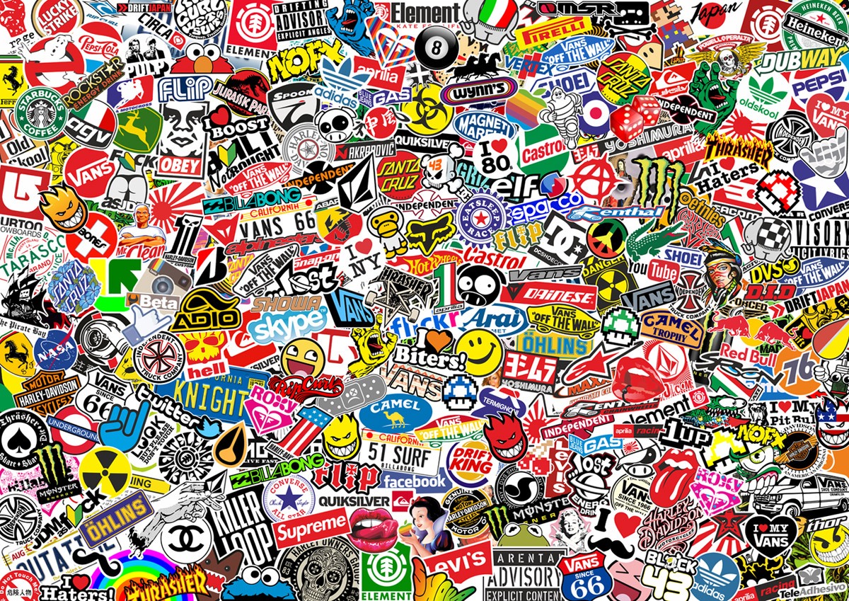 Fototapeten: StickerBomb Wandbild