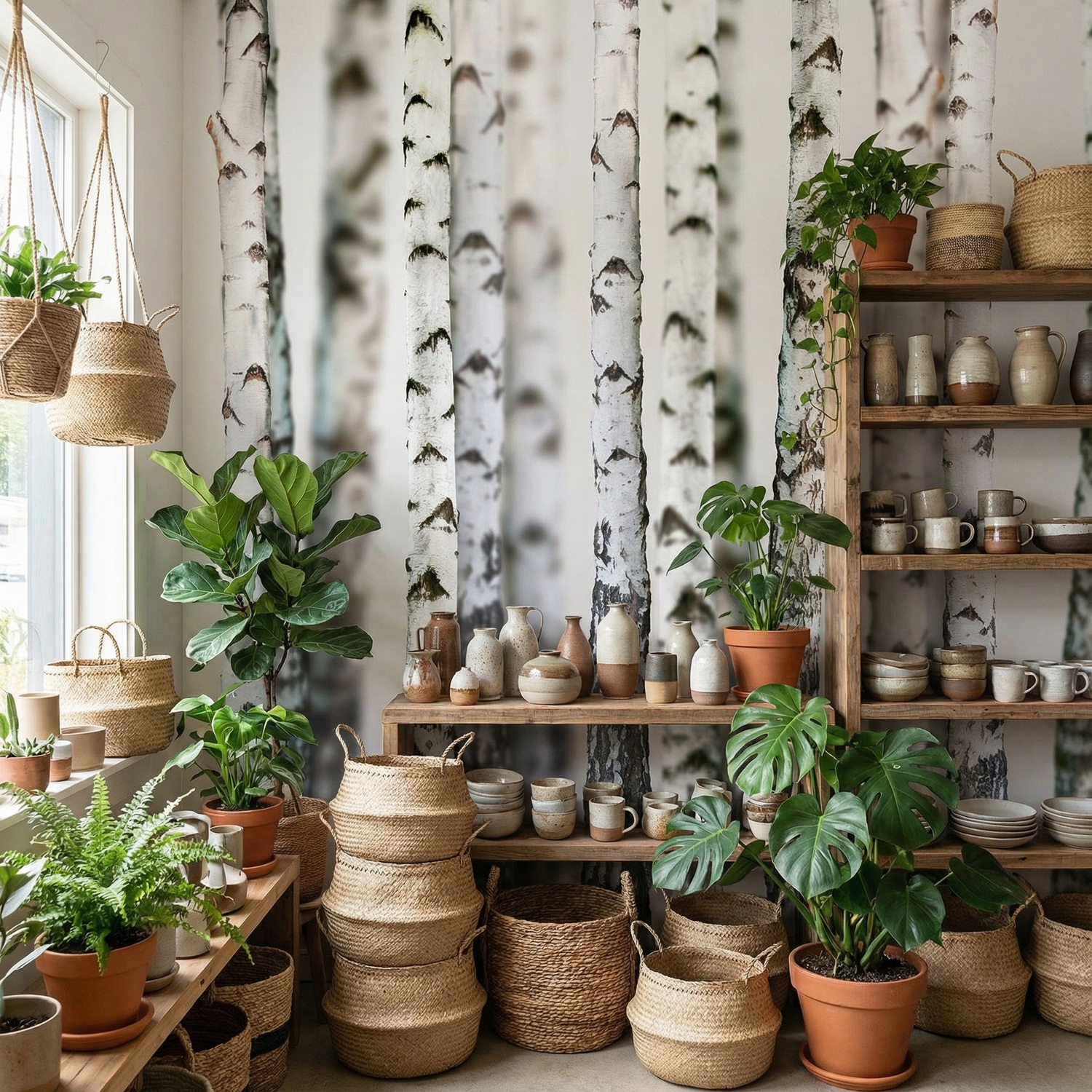 Fototapeten: Birkenwald