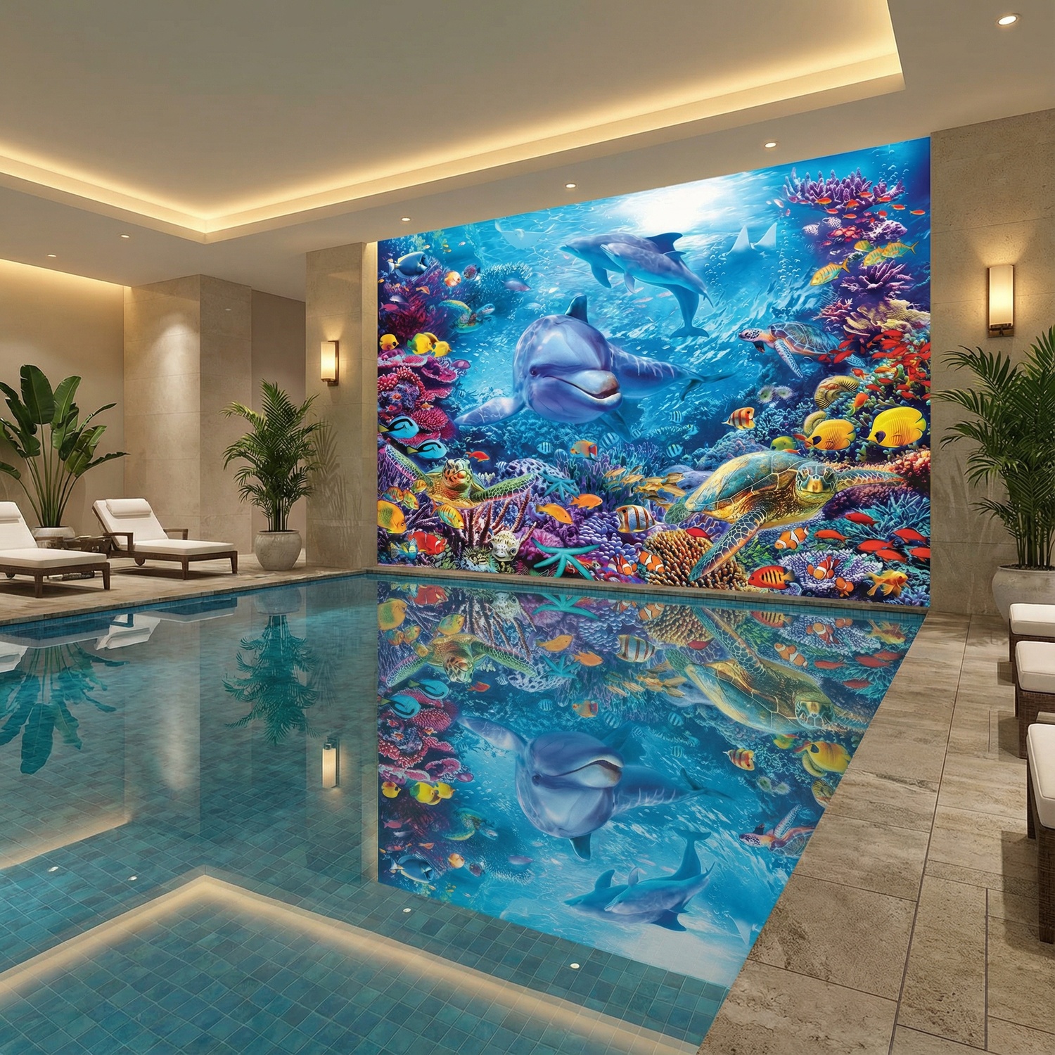 Fototapeten: Delphine unter dem Meer