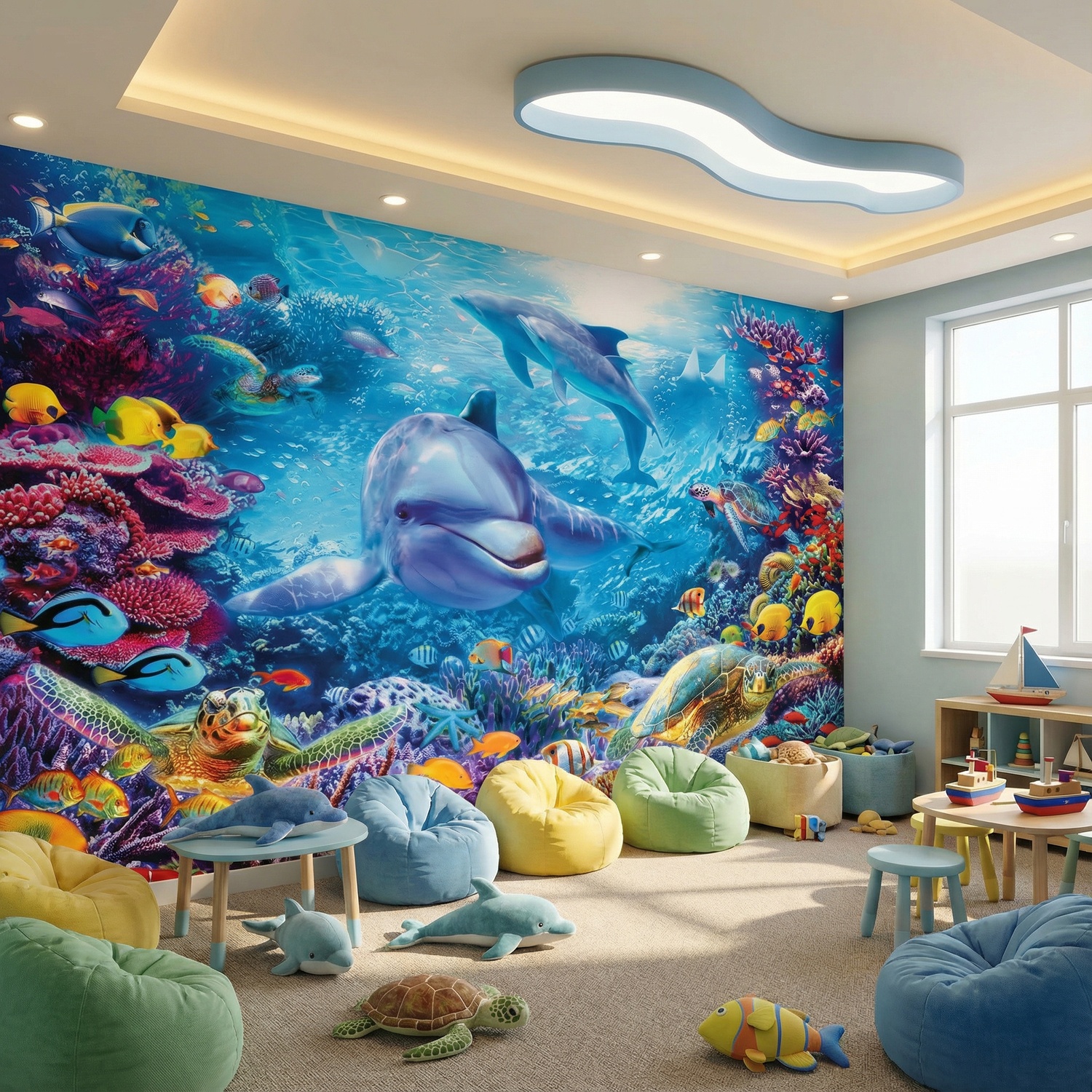 Fototapeten: Delphine unter dem Meer