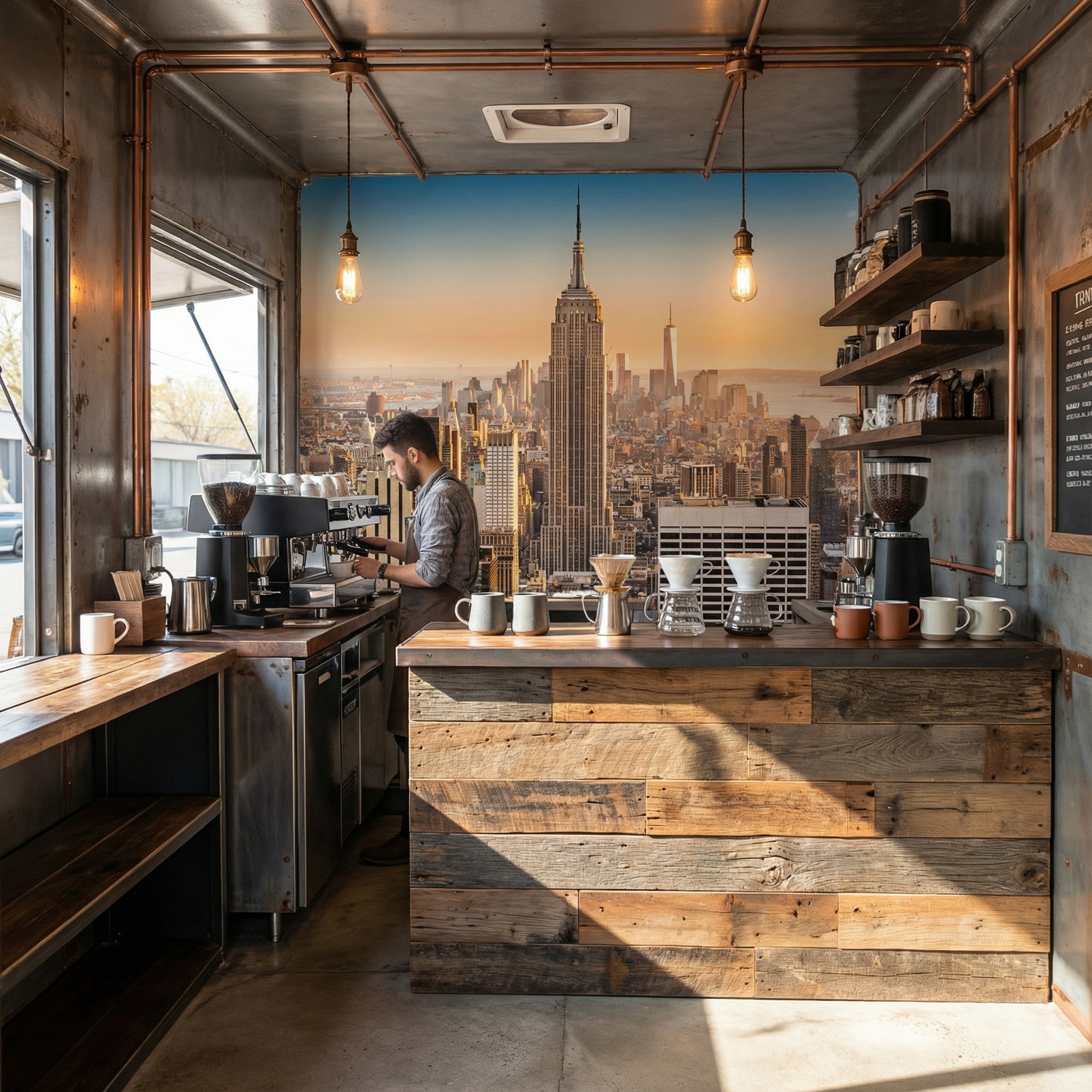 Fototapeten: Downtown Manhattan bei Sonnenuntergang