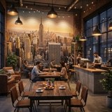 Fototapeten: Downtown Manhattan bei Sonnenuntergang 4