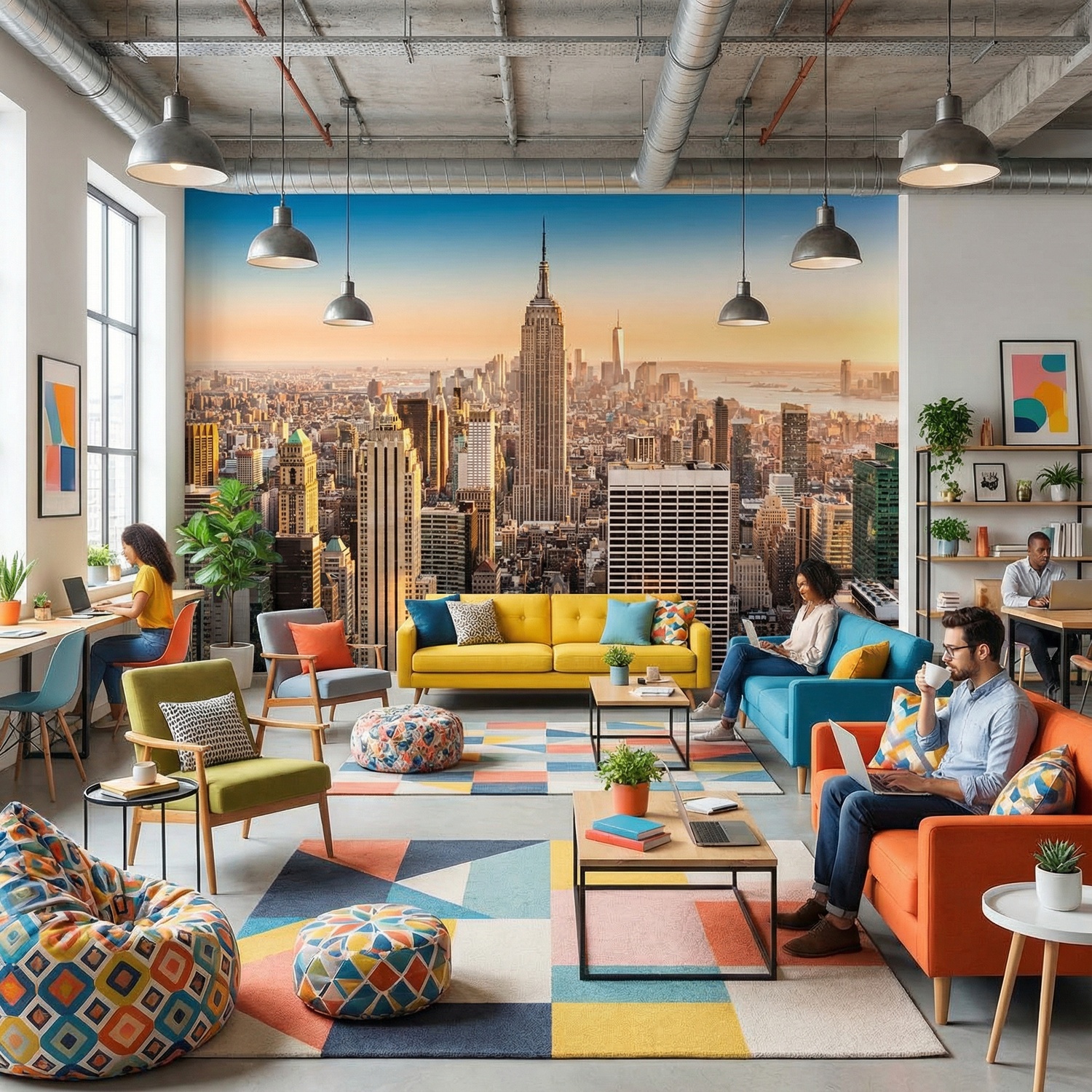 Fototapeten: Downtown Manhattan bei Sonnenuntergang