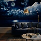 Fototapeten: Vollmond &uuml;ber dem Meer 8