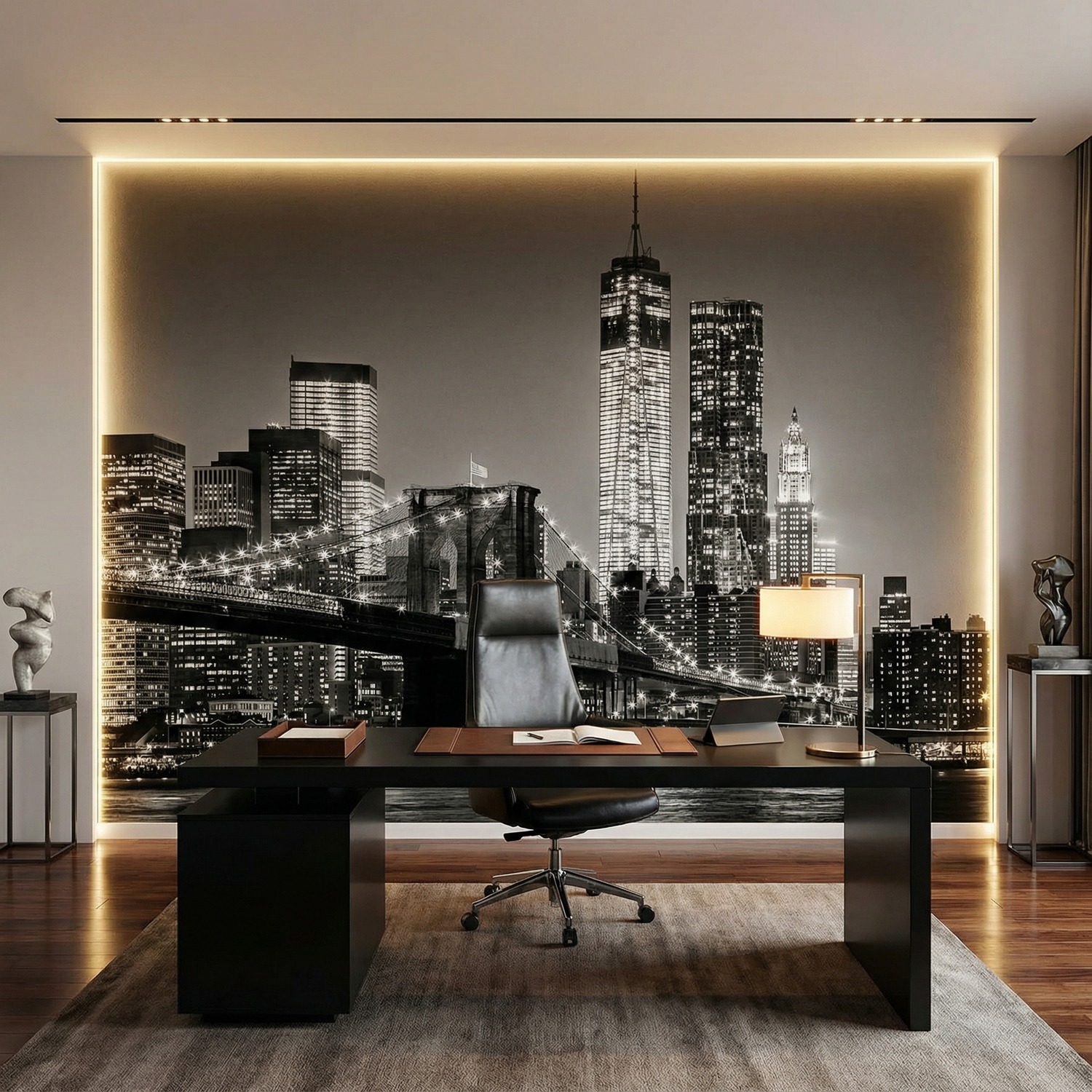 Fototapeten: Manhattan in Schwarz-Wei&szlig;