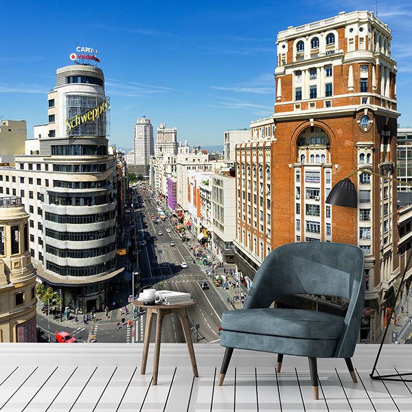 Fototapeten: Gran Vía Straße, Madrid 0