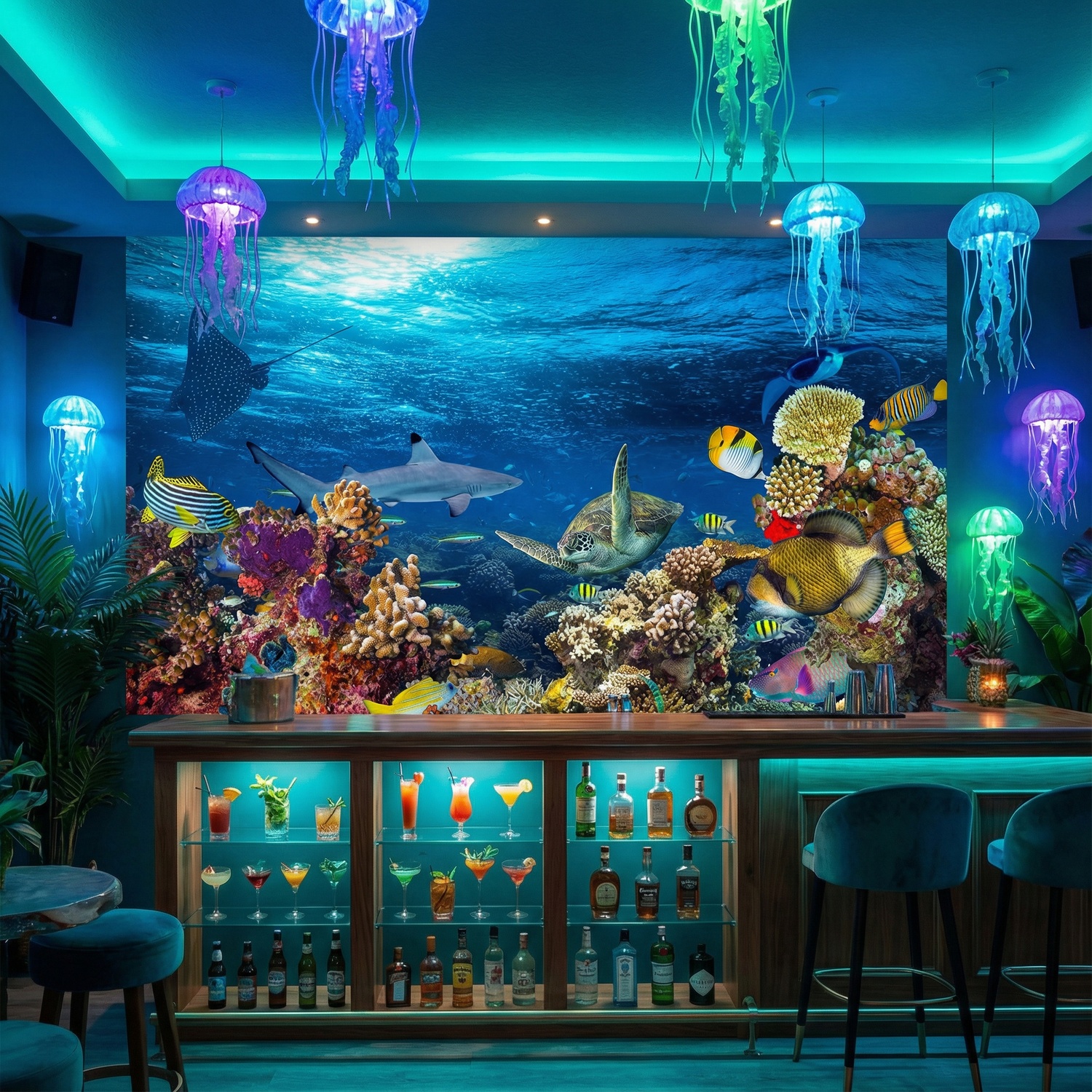 Fototapeten: Schildkr&ouml;te in Meeresstr&ouml;mungen