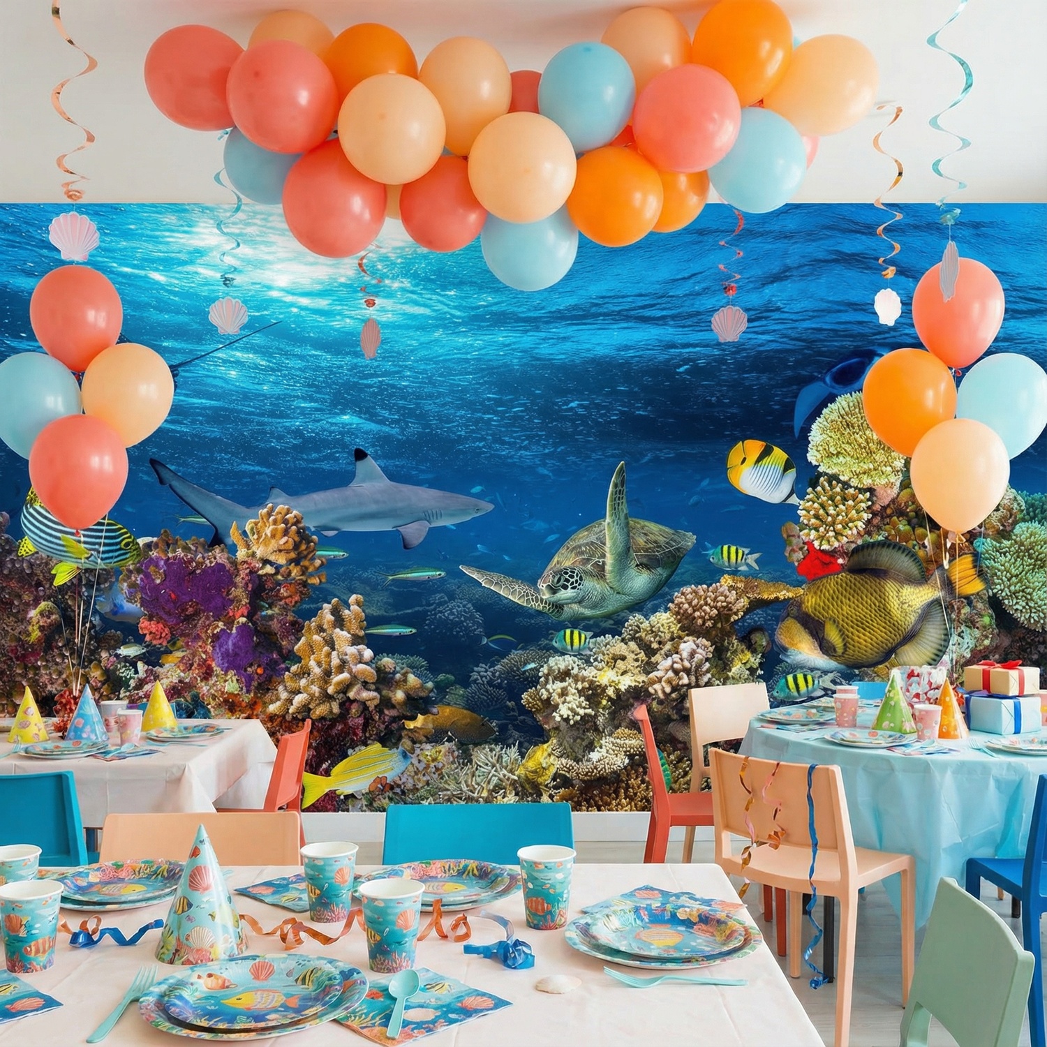 Fototapeten: Schildkr&ouml;te in Meeresstr&ouml;mungen