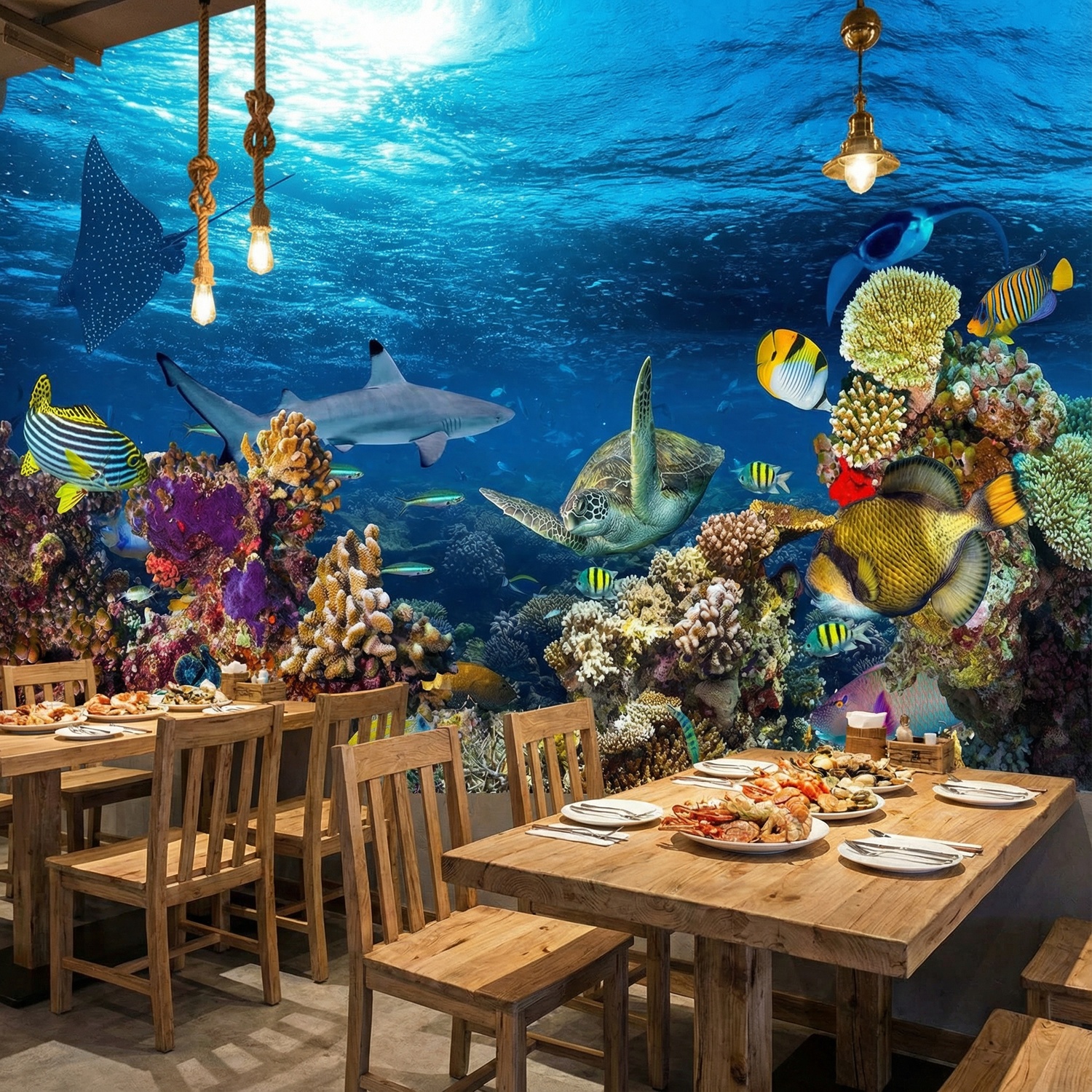 Fototapeten: Schildkr&ouml;te in Meeresstr&ouml;mungen