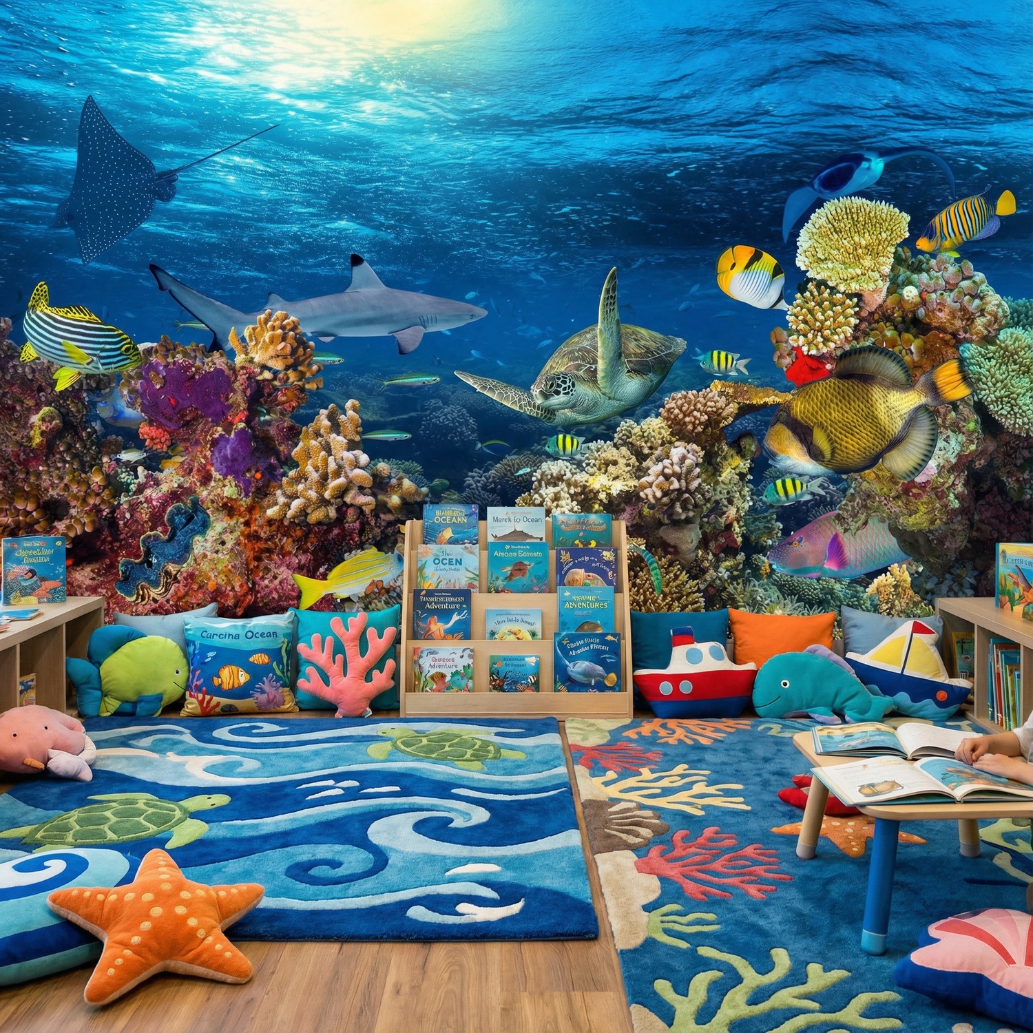 Fototapeten: Schildkr&ouml;te in Meeresstr&ouml;mungen