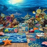 Fototapeten: Schildkr&ouml;te in Meeresstr&ouml;mungen 10