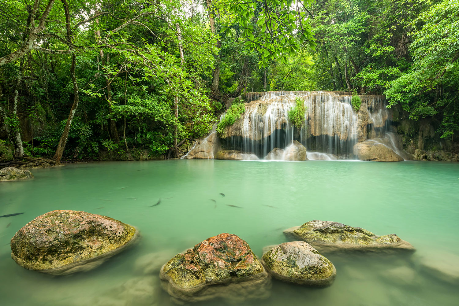 Fototapeten: Erawan Park Wasserfall