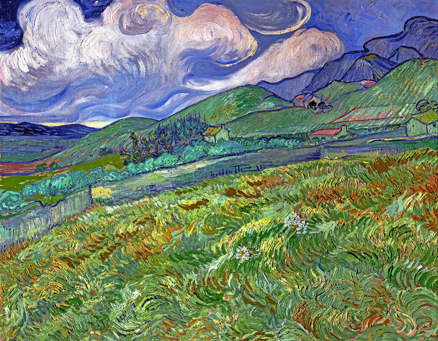 Fototapeten: Landschaft von Saint-R&eacute;my, Van Gogh