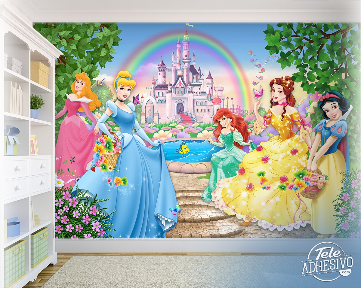 Fototapeten: Prinzessinnen und Schloss Disney
