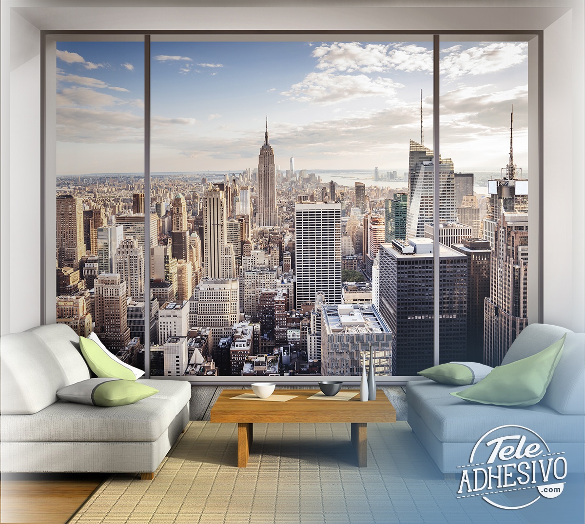 Fototapeten: Blick auf New York aus einem Zimmer heraus