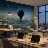 Fototapeten: Sonnenaufgang Hei&szlig;luftballon 17