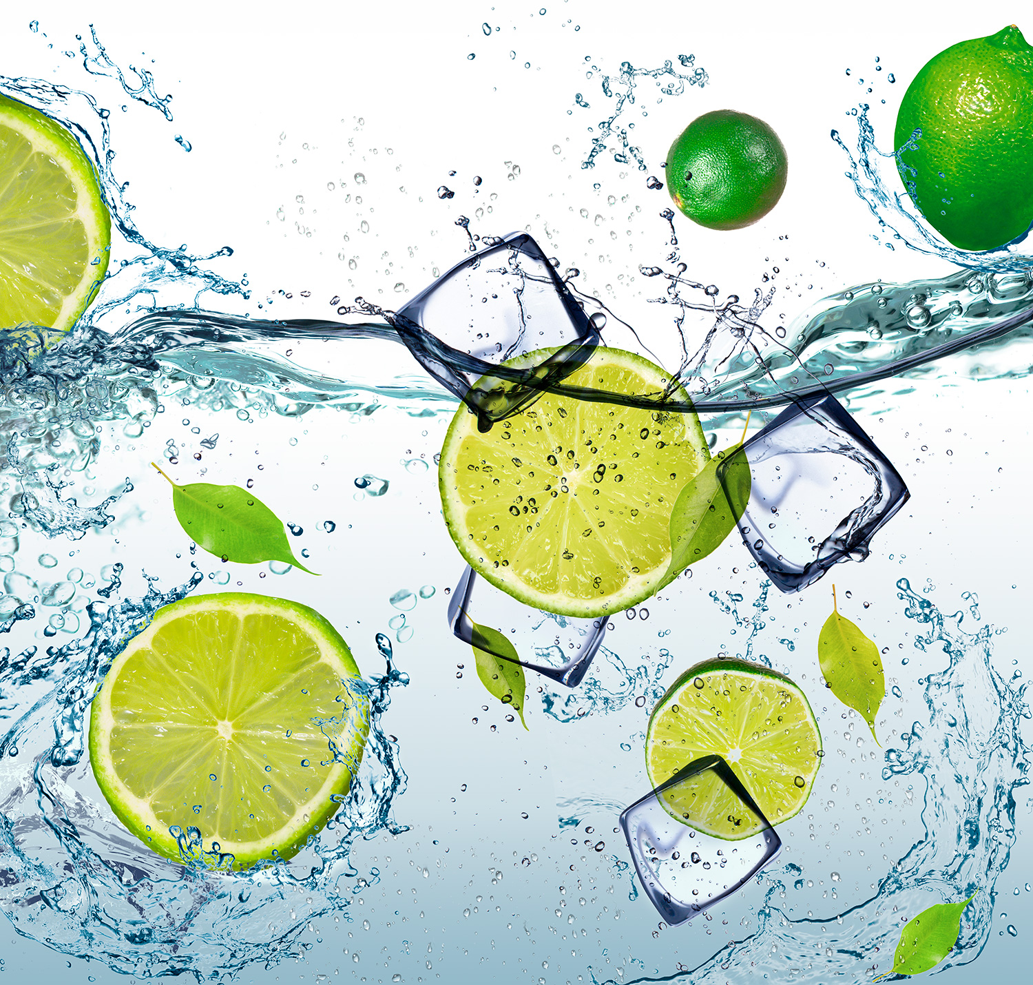 Fototapeten: Limette in Wasser