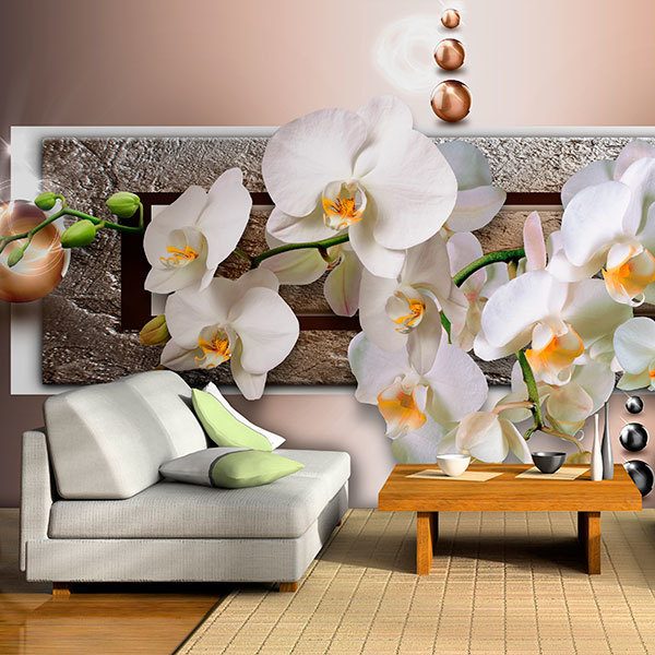 Fototapeten: Orchideen hinter dem Briefkasten
