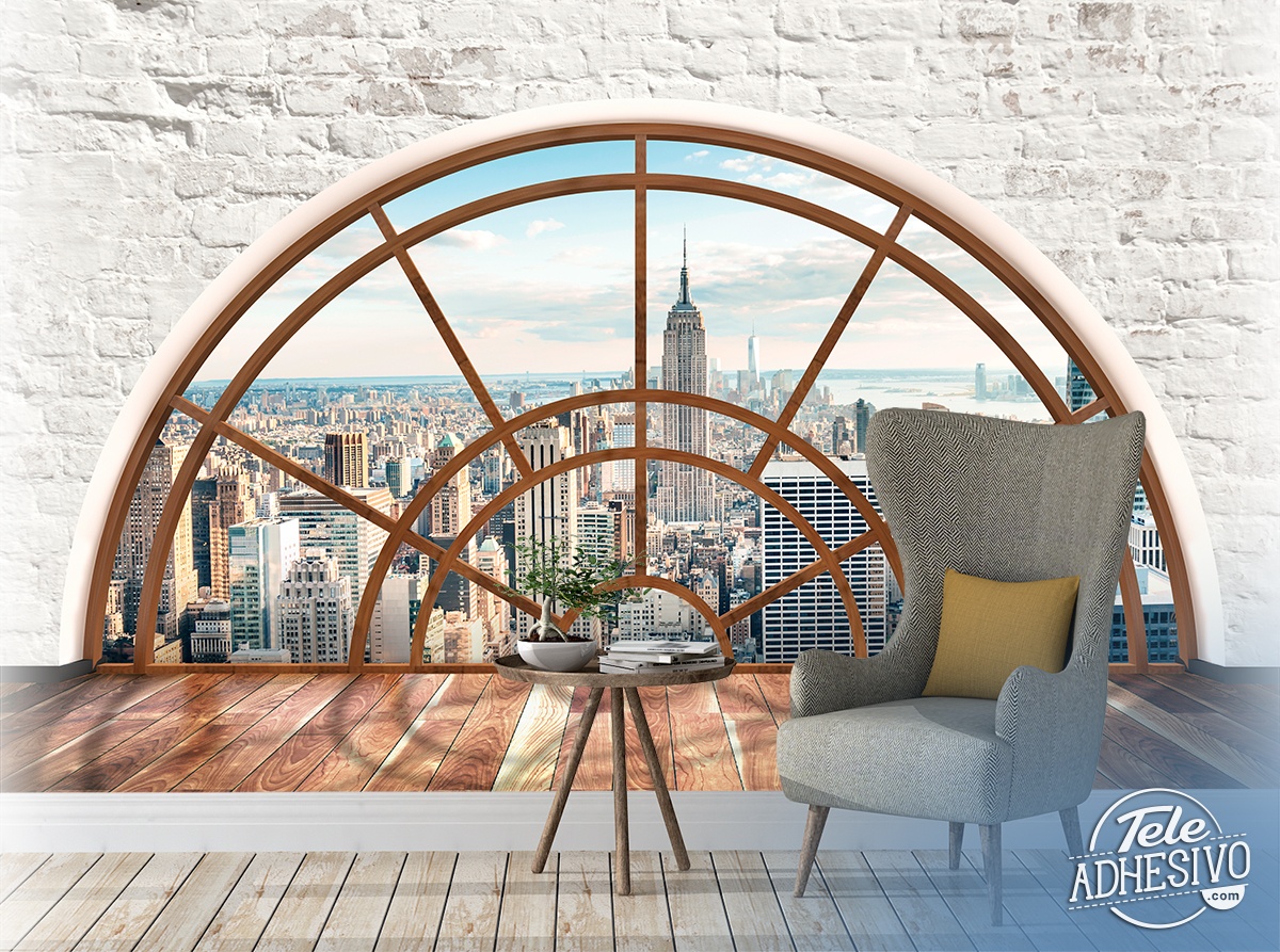 Fototapeten: Halbkreisförmiges Fenster New York